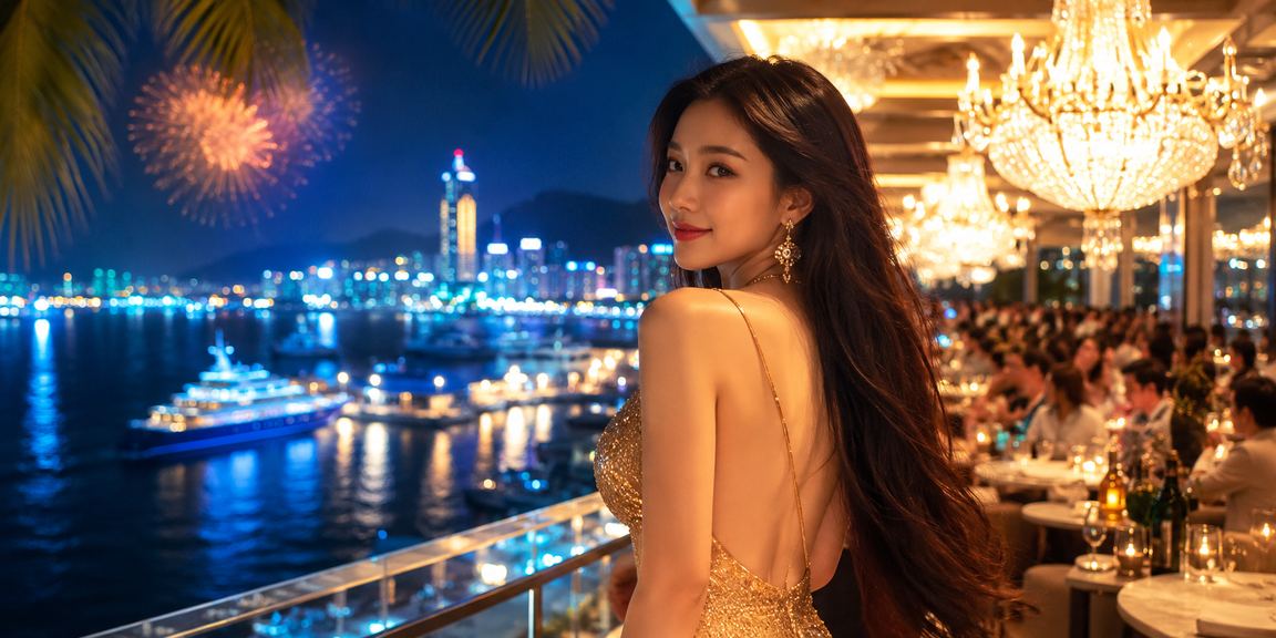 Cảnh ban đêm bãi biển Nha Trang với ánh đèn casino sôi động